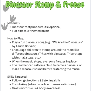 Dinosaur-Themed Activity Bundle for Early Learners | Printable Circle Time, Worksheets & Visuals